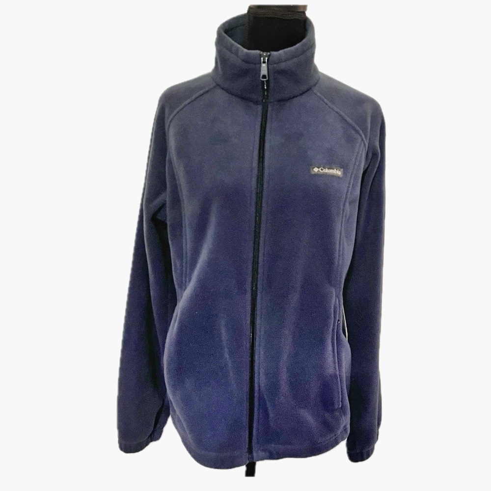COLUMBIA Fleece Jacket Women’s Sz XL Navy Blue Full Zip Fleece Pockets